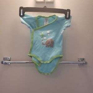 Blue Zutano Elephant Onesie, Short-sleeve, 3M